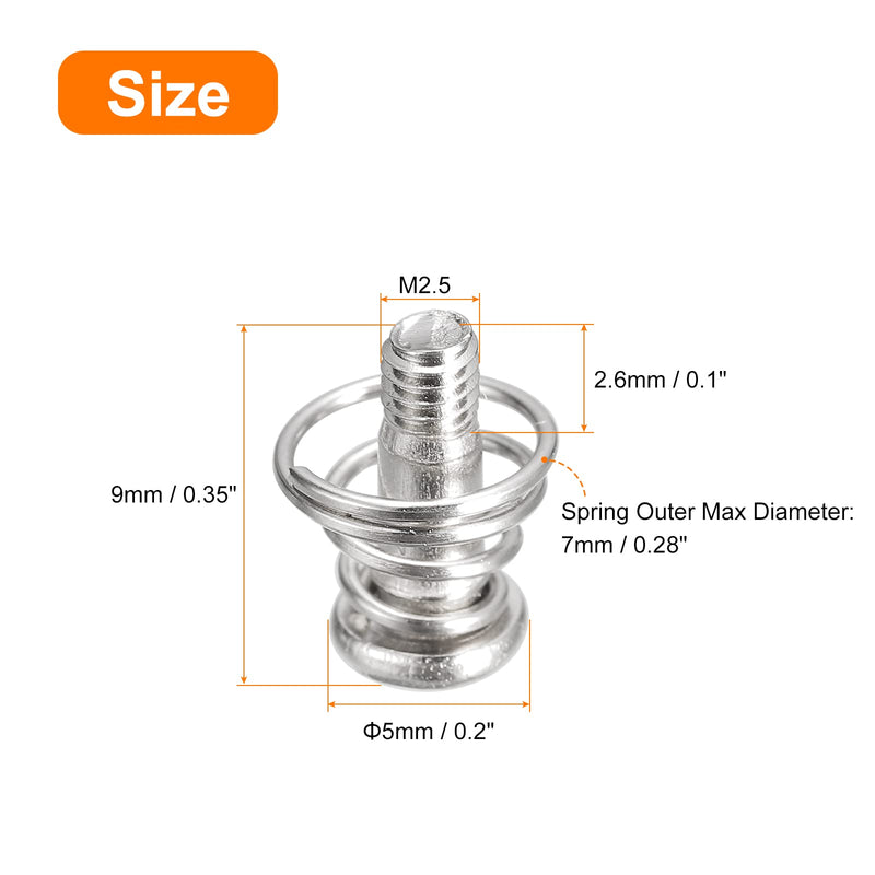 uxcell Spring Screws, 20pcs M2.5x9mm 7mm Spring OD GPU Graphics Card Back Plate Heatsink Screws Computer Fan Fixed Screws M2.5x9x7mm 20