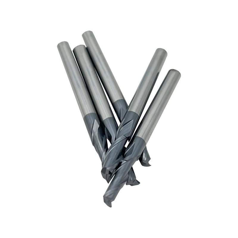 Carbide Square End Mill - 2 Flute - 1/8" 2T (5 Piece, 1/8") - for Milling Alloy Steels, Hardened Steel, Metal & More – Mill Bits Sets for DIYers & Professionals by LU&MN 5 1/8 in