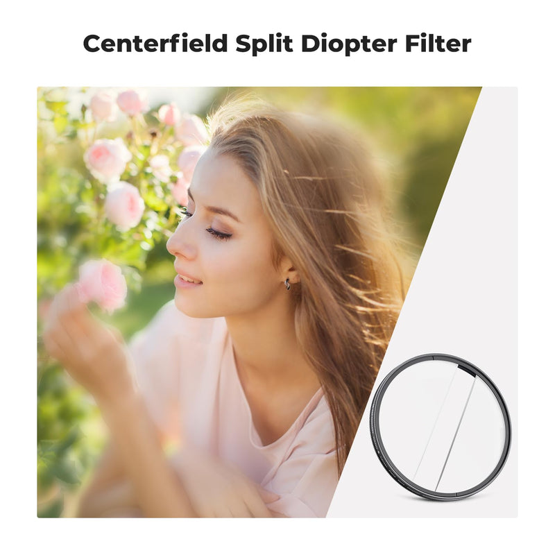 K&F Concept 77mm Center Field Split Diopter Effect Filter Keeps The Focus, Multi-layer Coated Subjects Center Opening Focus Filter for Camera Lens 72mm