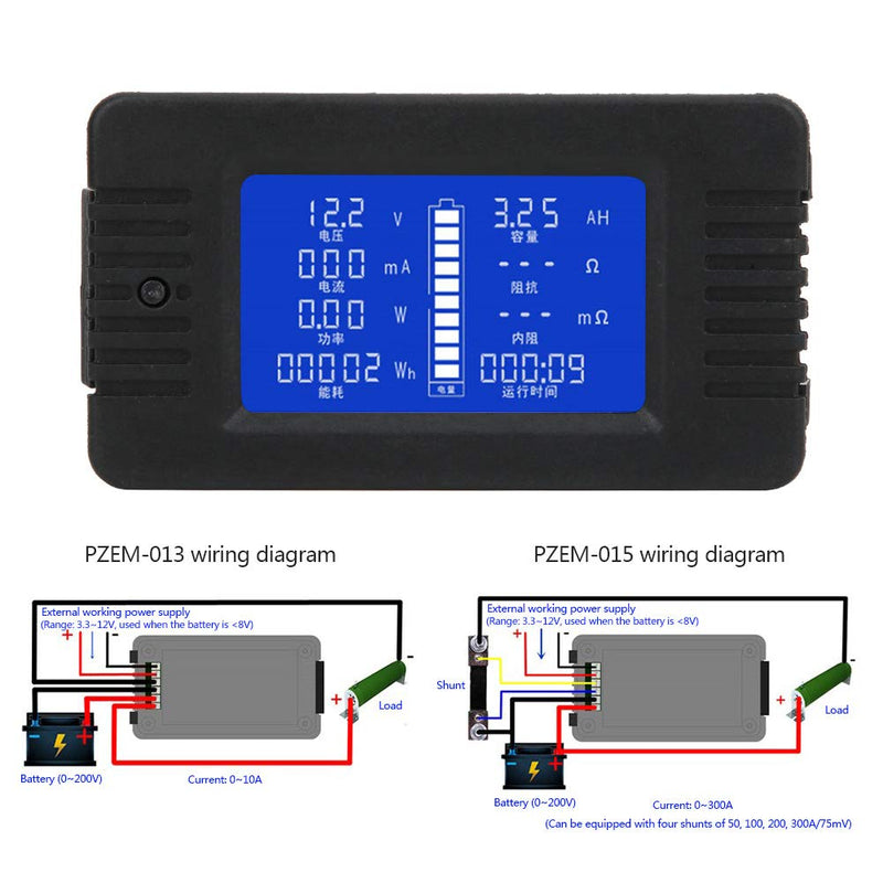 Fafeicy PZEM-015 Multifunctional Battery Meter, Battery Measurement Voltage, Power Energy Capacity Impedance Tester, 9 sets of measurement parameters can be displayed at the same time (015) 015