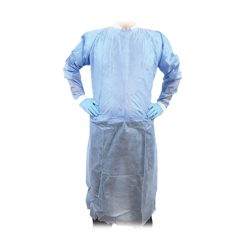 10 x Disposable Waterproof 40 GSM Protective Gowns - Non-Woven Fabric with 25% Polypropylene & 15% Polyethylene - CE One Size - Protection Category Class I - Professional Quality - Blue - Dmm-Europe