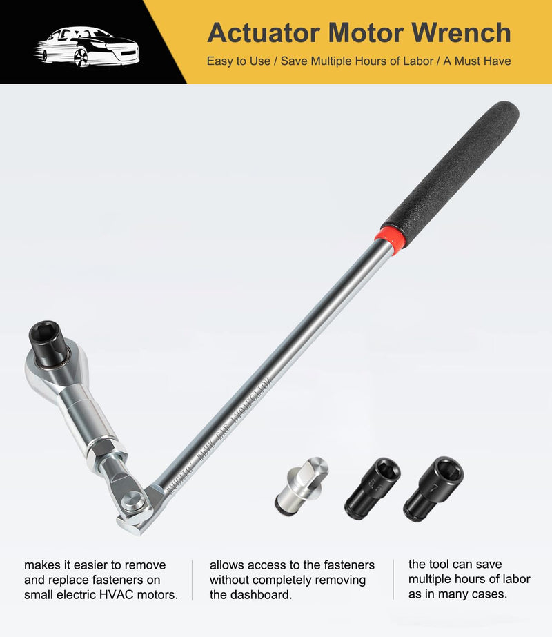 Yoursme 64180 Actuator Motor Tool Set Includes 5.5mm 7mm 8mm Socket and 1/4" Square Drive Adapter 5 pc