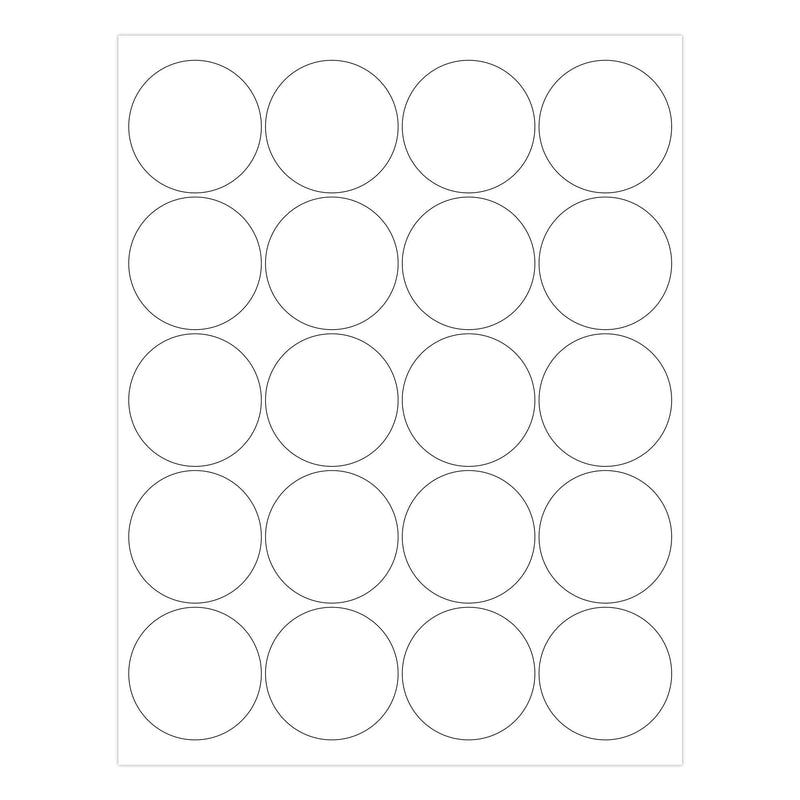 ChromaLabel 2 Inch Round Printable Labels, Compatible with Laser and Inkjet Printers, 500 Pack, 25 Sheets, White