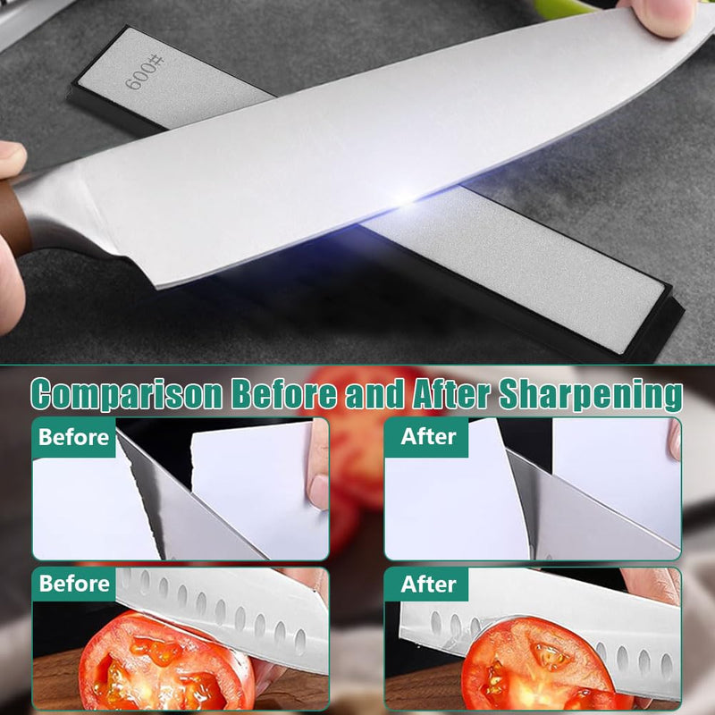 Aolso Diamond Sharpening Stone, Set of 6, Diamond Whetstone, Chef's Knife Sharpening Set, Knife Sharpener Stone, for Scissor Knife Tools Outdoor from Coarse to Extra Fine 120/240/600/1000/2000/3000# 6 Pieces.