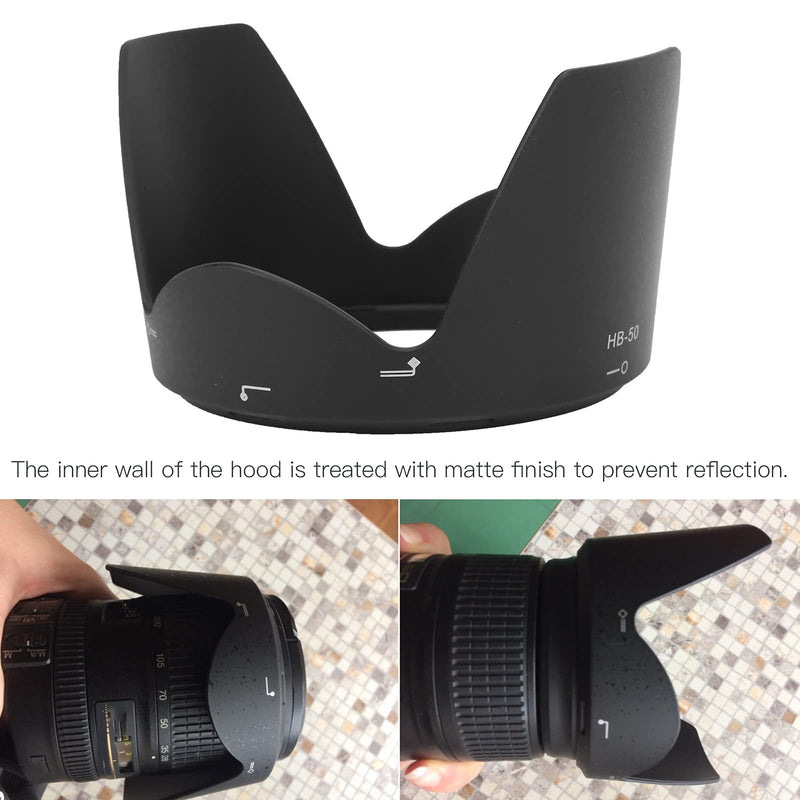 Lens Hood, HB‑50 Reversible Camera Lens Hood Lens Sun Shade Replacement, for AF‑S 28‑300/3.5‑5.6G ED VR Lens
