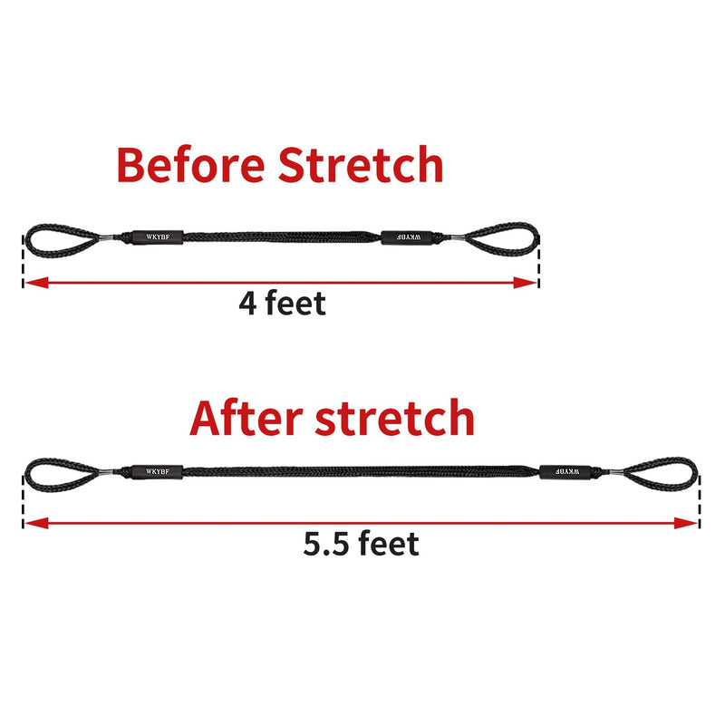 2 Pack Bungee Dock Line Mooring Rope for Boat Lines