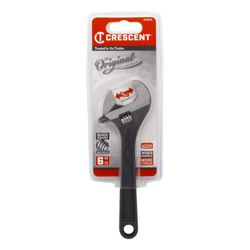 Crescent 6" Adjustable Black Oxide Wrench - Carded - AT26VS 6 inch