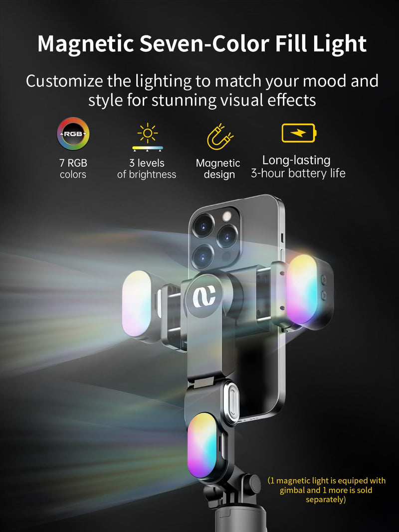 Gimbal Stabilizer for Smartphone, 2-Axis Phone Gimbal w/360° Rotation for iPhone/Andriod Sefie Stick Tripod w/Auto Face Tracking and Wireless Remote for TIK Tok YouTube Vlogging-M1 Pro Black