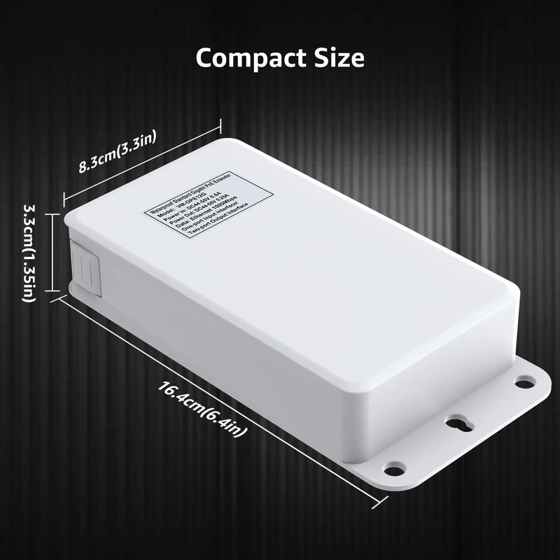 VIMIN 2-Port Outdoor PoE Gigabit Extender, 1 in 2 Out PoE Repeater with 1000Mbps, IEEE802.3af/at Compatible, IP65 Waterproof, Extend Additional 100m(328ft) of Power and Data Transmission, Plug & Play 3-Port Gigabit Extender(Outdoor)
