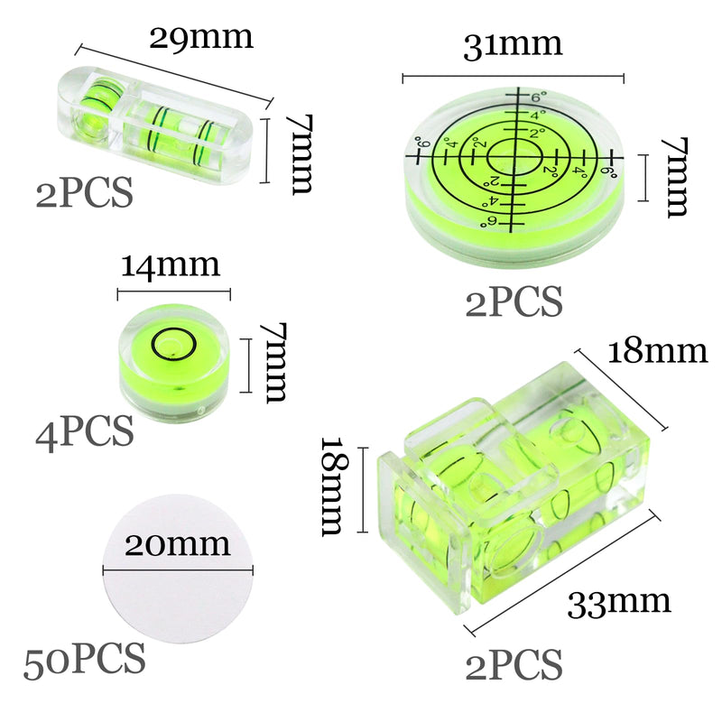 Pack of 10 Round Mini Spirit Level for Cameras | Spirit Level Small Mini Bubble Spirit Level Small Level Round Dragonfly for Camping Stationary Pictures Used