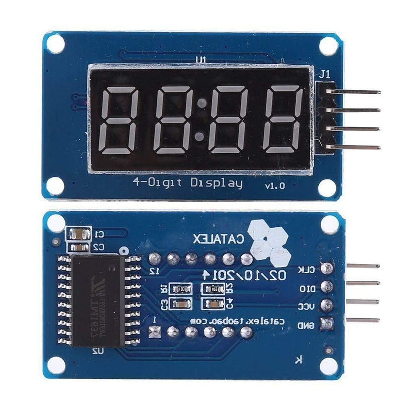 Hailege 2pcs 0.36" 4-Digit Tube LED Segment Display Module Red Common Anode TM1637 Drive Chip Tube Clock Display UNO R3
