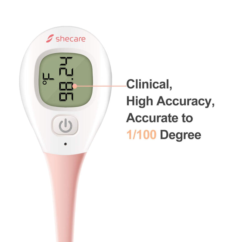 Digital Basal Body Thermometer for Ovulation, High Precision Oral Thermometer, Accurate 1/100th Degree, Works with Shecare APP