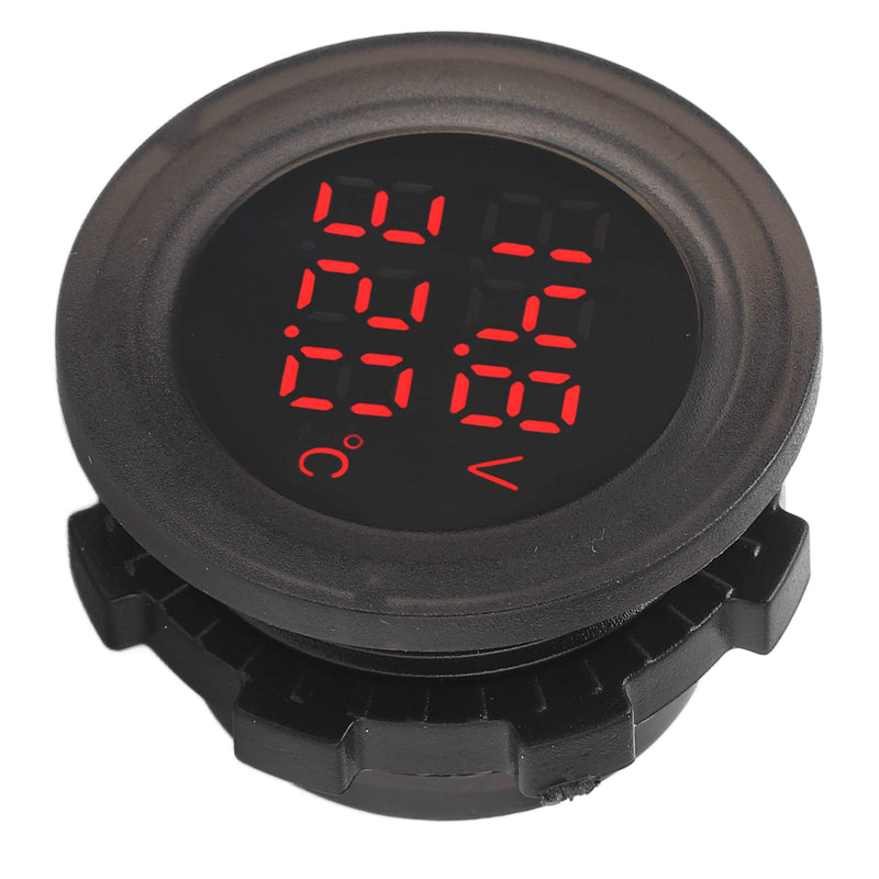 Car Thermometer Gauge, 12V‑24V Dual Display Car Temperature Thermometer Waterproof Digital Car Voltmeter Temperature Monitor Thermometer Detector