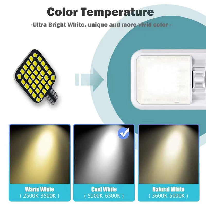20PCS T10 921 922 912 194 RV Interior LED Light Bulbs, Super Bright LED Bulbs Replacement Lighting 36-SMD 2835 6500K White for 12V RV Camper Trailer Motorhome Boat Dome Car Marine Ceiling Indoor Light Bright Cool White 6000K-6500K