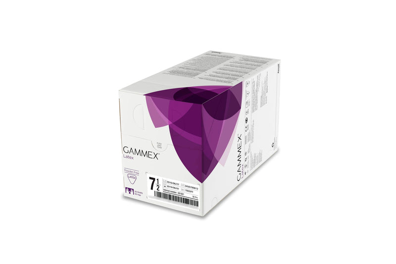 Ansell Gammex Latex Gloves, Powder-free for Surgery, Natural Rubber Latex, Medicine, Healthcare, Natural, Size 7.5, SMART Pack 50 Pairs