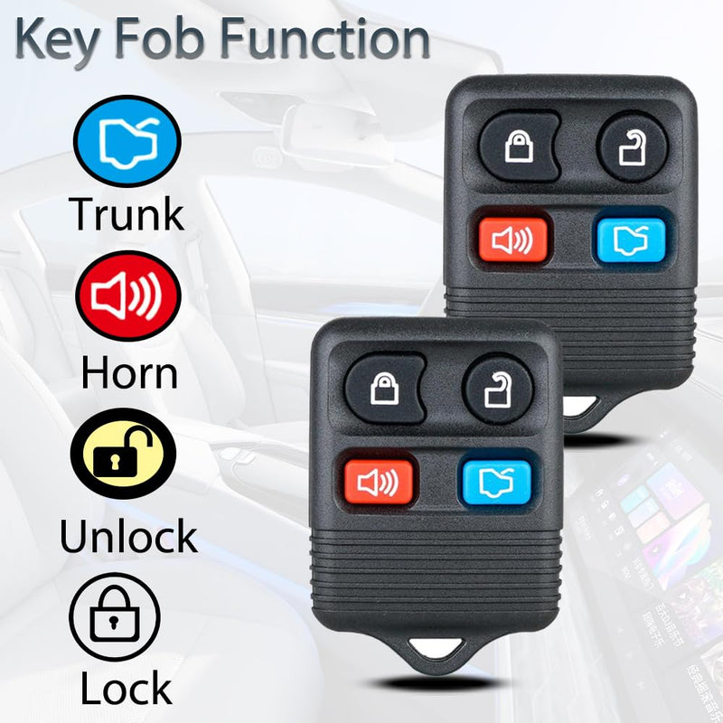 Key Fob Keyless Entry Fits for Ford Mustang Focus Explorer Sport Expedition Taurus Escape Edge Thunderbird Lincoln Town Car Mercury 1999-2014 Remote Control Replacement CWTWB1U311 8S4Z15K601A 4 Button