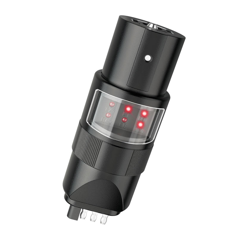 MECMO 360° Rotatable 7 Pin & 4 Pin Circuit Tester Adapter w/ 6 LED Indicators, Swivel 7 Way Blade to 4 Way Flat Connector Plug Tester for RV Pickup Truck Tow Hitch Towing Vehicle Trailer Wiring Socket