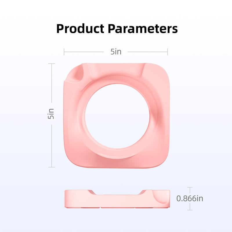 ELETIUO Desk Stand for Mac mini M4/M4 Pro 2024,Silicone Desktop Mount with Heat Dissipation,Anti-Slip Base,Easy Power Button Access,Space-Saving for Improved Cooling & Desk Organization,Pink Pink