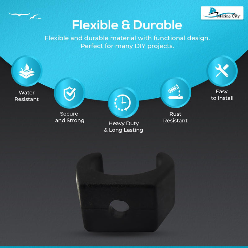 MARINE CITY Nylon Ladder Paddle Stowage Clips - Fits 7/8 Inch Tubes - Ideal for Storing Boat Hooks, Gaffs, Mops, Flashlights, Pumps (Pack of 2)
