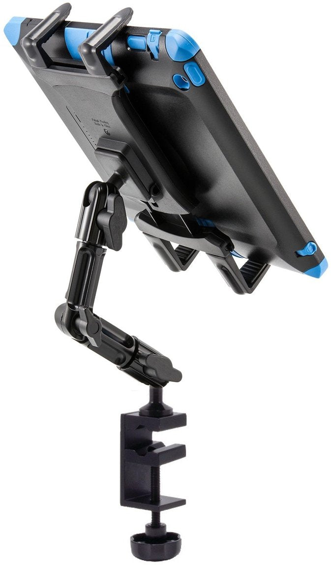 ChargerCity Heavy Duty 4-Way Adjust Aluminum Alloy Pole/Bar Cymbal Mic Microphone Stand Podium Tablet Holder Clamp Mount for iPad Pro Air Mini Galaxy Tab Surface Book Pro Pixel