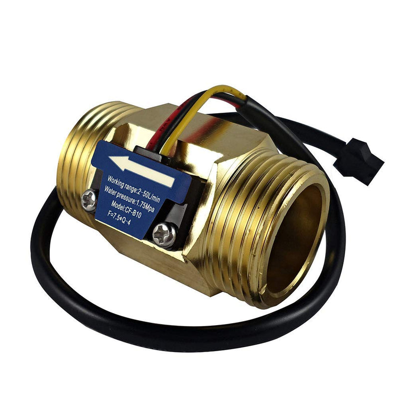 SENSTREE G1" Male Thread Brass Water Flow Sensor Hall Effect Sensor Flow Meter Flow Meter Counter 2-50L/min