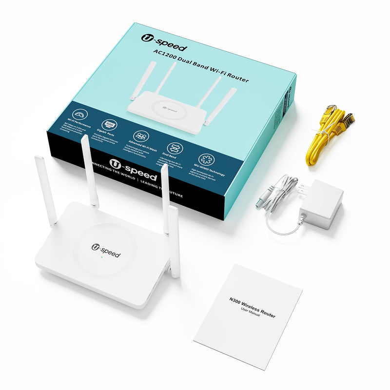 AC1200 WiFi Router Dual Band Wireless Internet Router, Wireless Speed Up to 1.2 Gbps, Gigabit Ethernet Ports, Support Bridge/Repeater Mode, Guest Network, IPV6, EasyMesh, Parental Controls