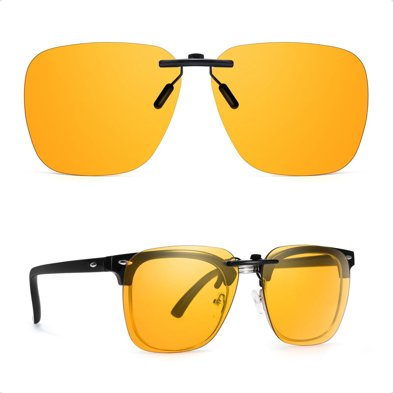 Clip On Blue Light Blocking Glasses for Prescription Glasses Women Men, Fit Over Glasses for Computer, TV, Gaming