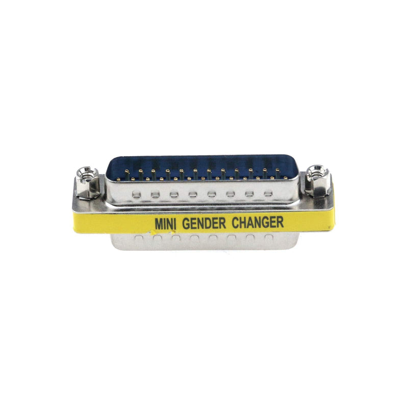 Semetall 5 Pack 25 Pin Mini Serial Cable Gender Changer Coupler VGA Adapter Video Transmission Straight Through Head(DB25,Male to Male) DB25 Male to Male