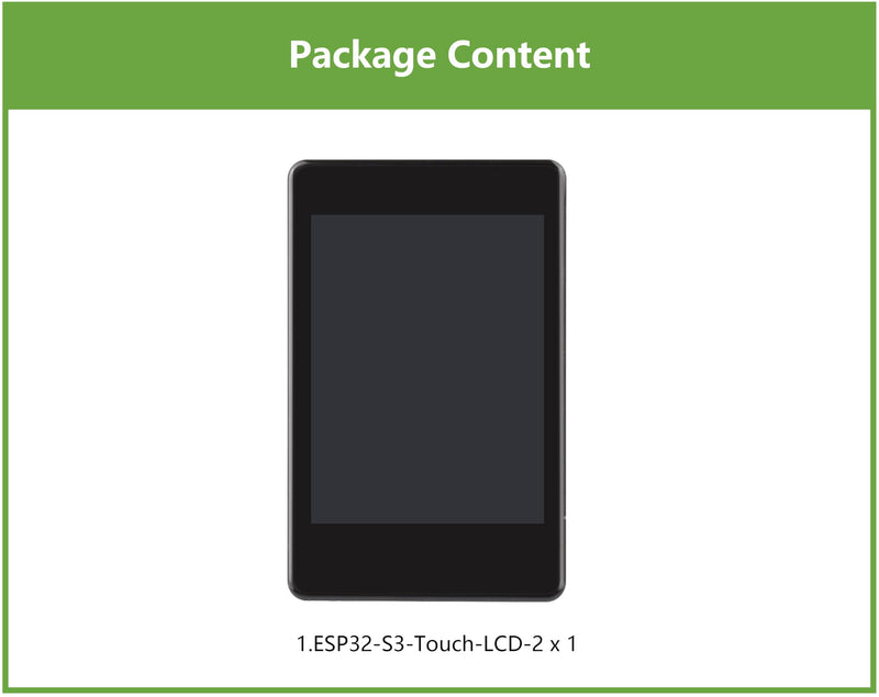 ESP32-S3 2inch Capacitive Touch Display Development Board, Onboard 2inch IPS Touchscreen 240x320 Pixels, 32-bit LX7 Dual-core Processor, Supports WiFi & Bluetooth (Without Camera Module)