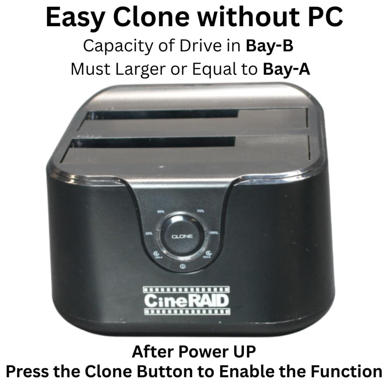 CR-H232 USB 3.2 Gen 1 5Gbps Dual Bay SATA HDD/SSD Docking Station & Duplicator – One-Touch Clone, 2.5"/3.5" SATA I/II/III, Compatible up to 10TB+ Hard Drives, Windows/macOS/Linux Compatible