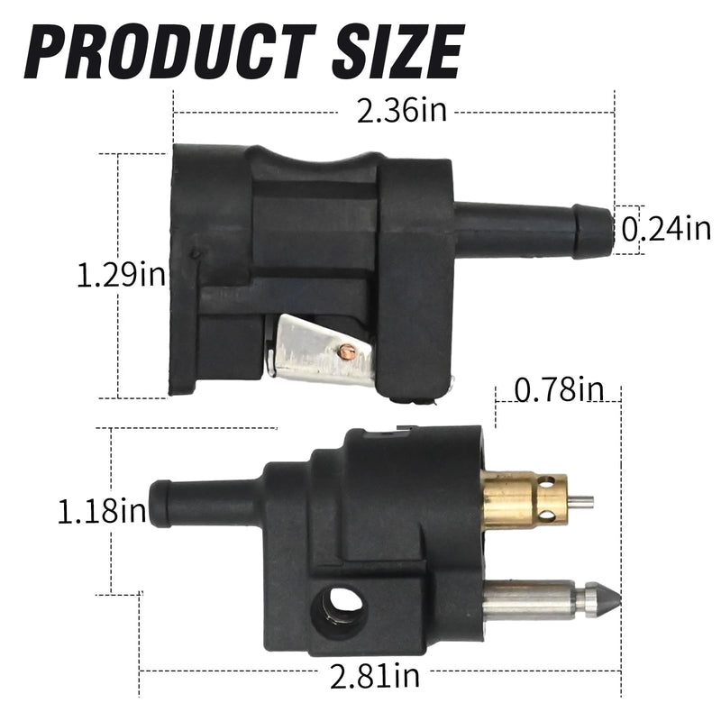 6Y1-24305-06-00 6Y1-24305-05-00 1/4″ 6mm Fuel Tank Male and One Female Connector, Replacement for Yamaha 85hp 1989-1993 for Yamaha 75hp 2000, Replaces 6Y1-24305-04 6G1-24304-02-00 6G1-24304-01