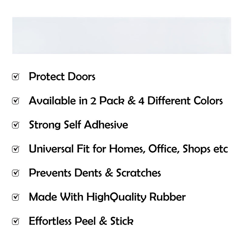 Rubber Bond Kick Plates (2 Pack) 6" x 33" - Effortless Peel & Stick - Prevents Dents & Scratches - Self-Adhesive & Universal Fit (White) Kick Plate - 2 Pack - 6"x34" White