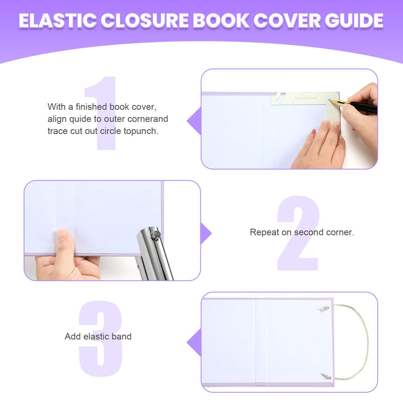 AGUZXTM 5-in-1 Book Cover Guide and Binding Kit - DIY Tool for Making Covers, Journals, Albums, Planners, Calendars - White (1) 1