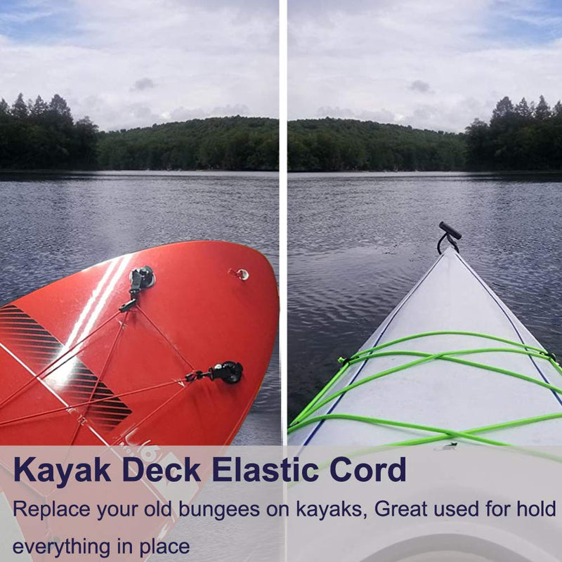 1/4" Bungee Shock Cords, 100 Feet Marine Grade Kayak Heavy Stretch String Rope & Tie Down Trailer Straps for DIY Projects Black 1/4" x 100'