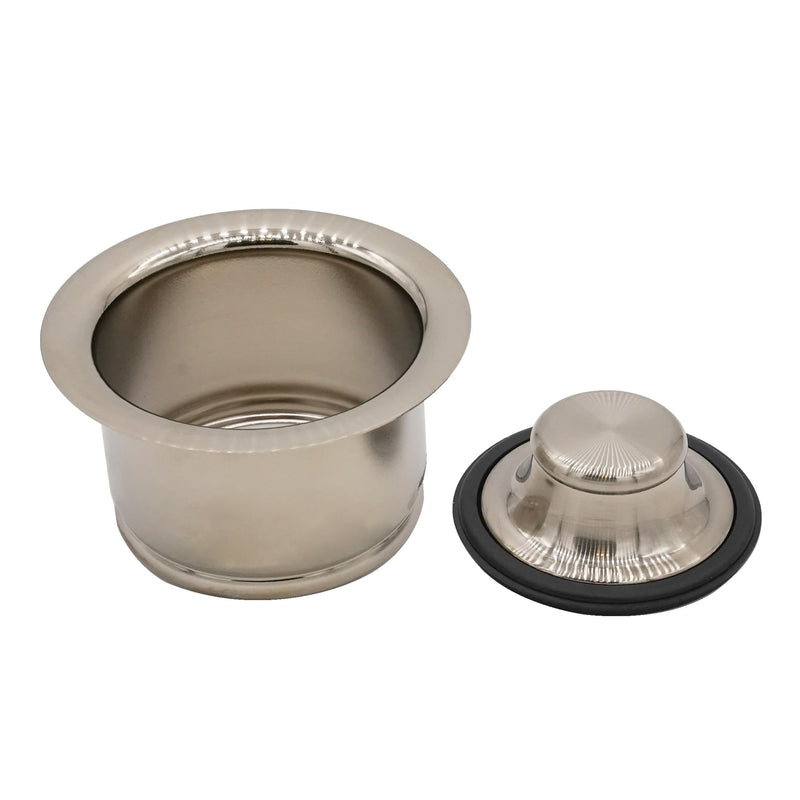 Westbrass D2082-07 3-1/2" Extra-Deep Collar Kitchen Sink Waste Disposal Flange & Stopper, Satin Nickel 1-Pack