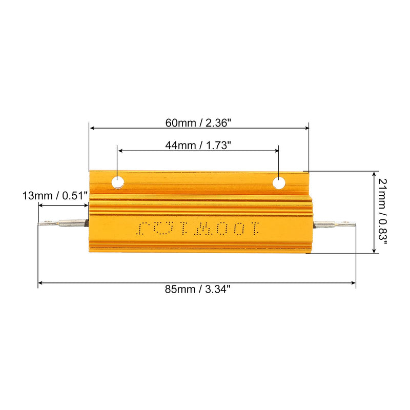 PATIKIL Pack of 5 100W 1 Ohm Aluminum Case Resistor Housing Wire Resistors Screw Tap Power Resistor Gold Tone