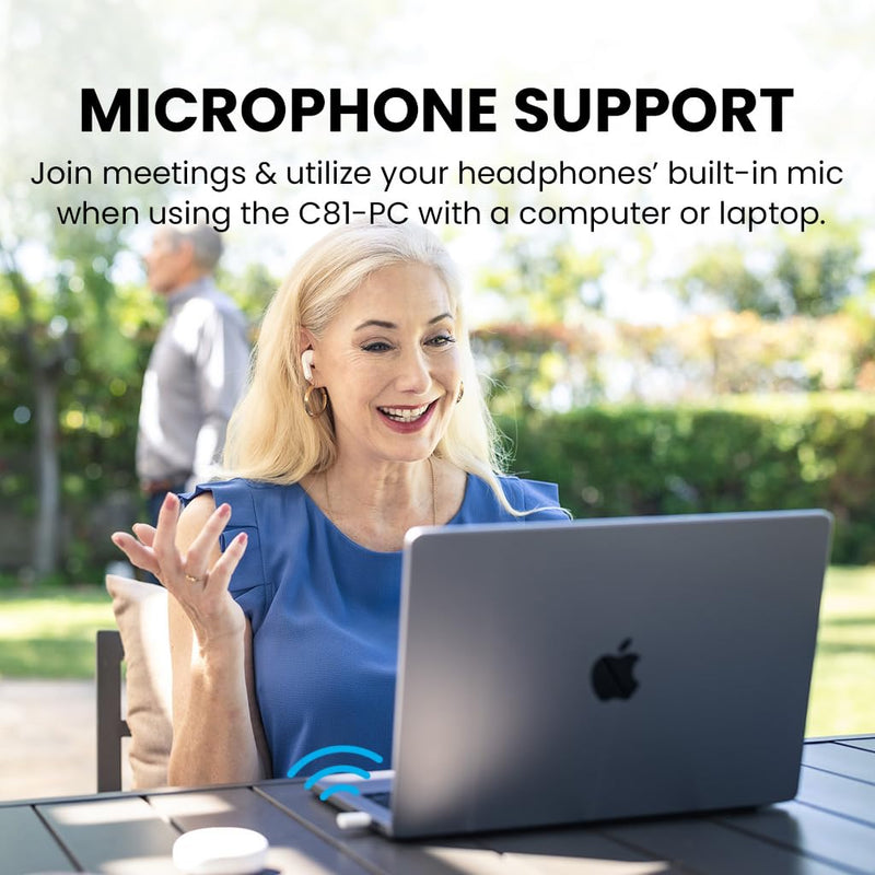Avantree C81-PC - USB-C Bluetooth 5.3 Adapter Dongle for PC & Mac, with aptX-Adaptive & Low Latency, Wireless Audio Transmitter to Bluetooth Headphones & Earbuds for Computer Desktop Music Work Calls