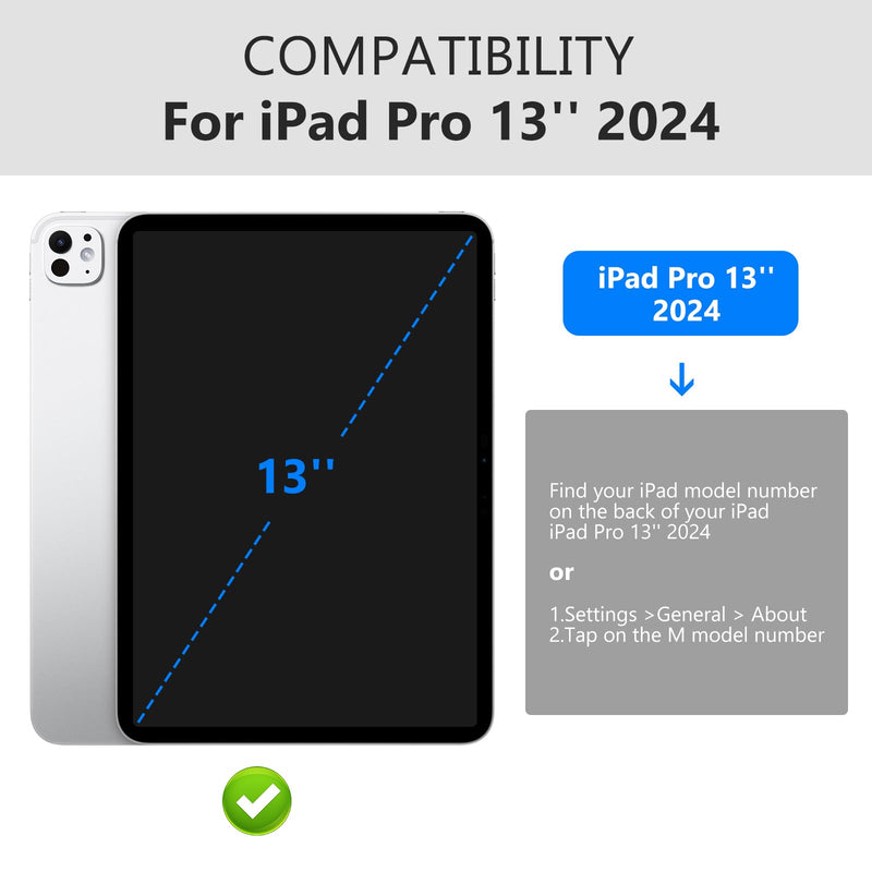 CoBak Case for iPad Pro 13 Inch 2024 (7th Gen) Released, Slim Stand translucent back shell Protective Smart Cover with Auto Sleep Wake Feature for iPad Pro 13 Inch Tablet, Black2