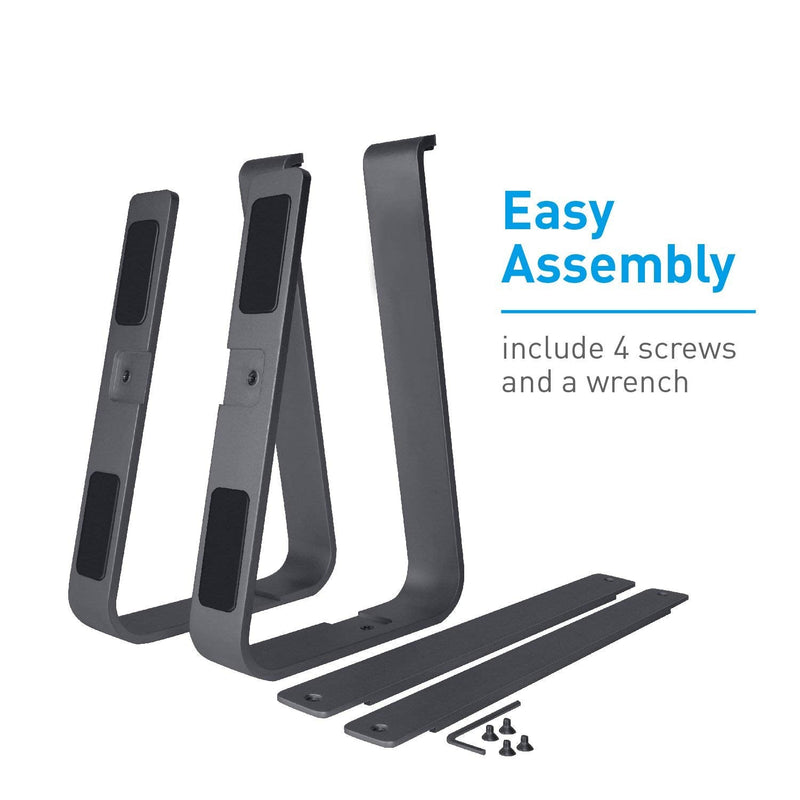 Macally Aluminum Laptop Stand for Desk - Works with All MacBook/Pro/Air & Laptops Between 10” to 17.3” - Sleek and Sturdy Laptop Riser - (ASTANDSG), Space Gray Stand Only