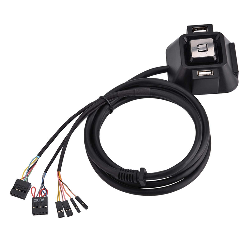 Desktop Computer Power Switch with USB Ports, Reset, and Audio Microphone Port, for Internet Cafes and Families