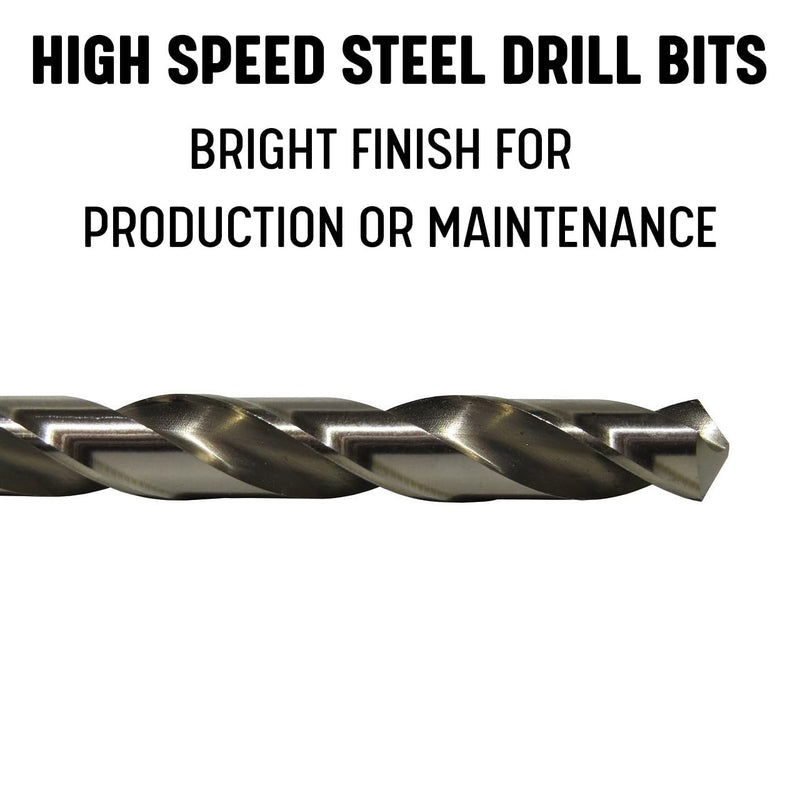Drill America - D/AP7/16P6 7/16" High Speed Steel Polished Drill Bit (Pack of 6), D/AP Series 7/16 inches