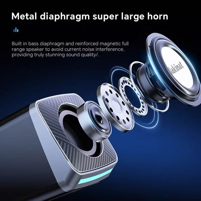 PC Speakers 2"–3W Carbon Fiber Computer Speaker for Desktop or Laptop PC,USB C/USB-Powered,Crystal Clear Sound,Rich Bass,Loud Volume,Direct Control,Plug-N-Play,Black-Silver