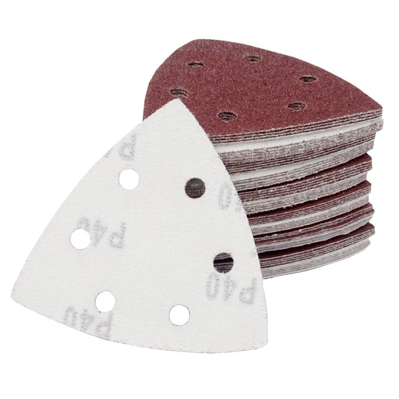 Grinding triangles SBS® Professional | 93x93x93 | 50 pieces | 6 hole | Grain 40 | for Delta sanders 50 pieces grit 40