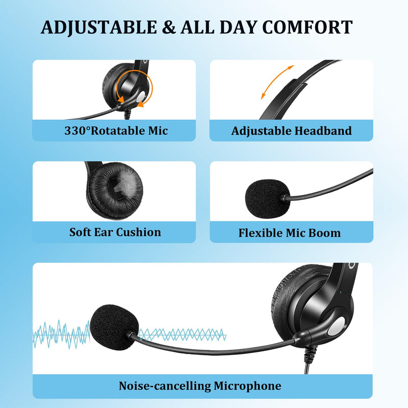 Callez USB Headset with Microphone for PC Ultra Comfort USB Headphone with Noise-Cancelling Microphone for Laptop Computer Mac Business Skype Webinar Office Remote Work Gray