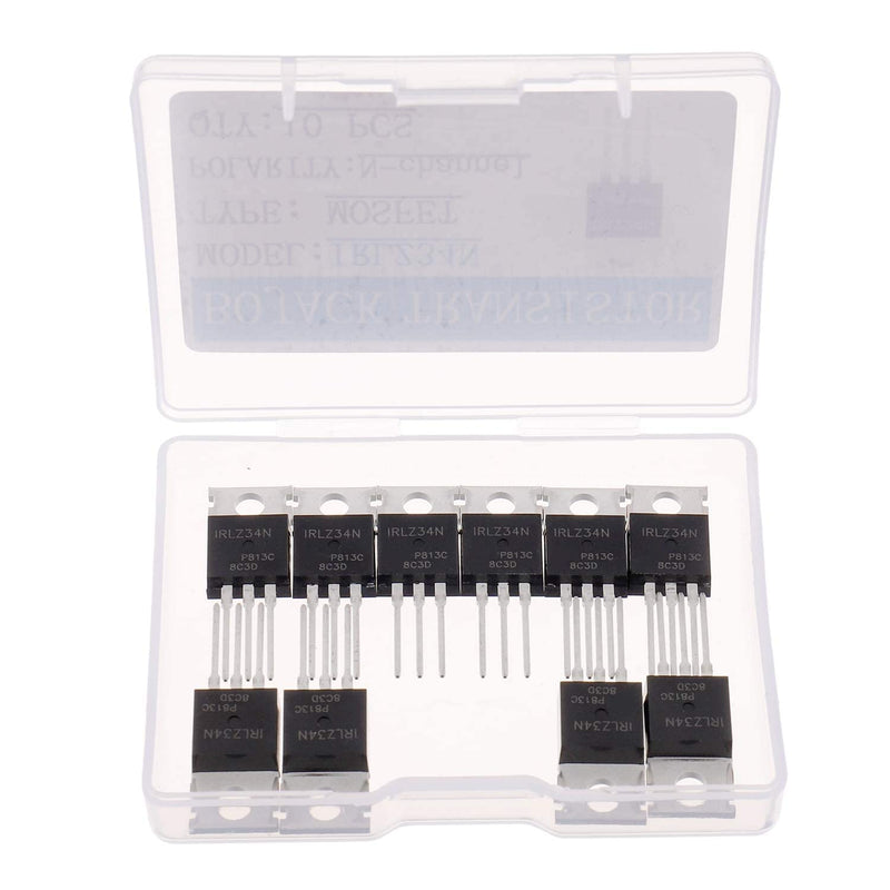 BOJACK IRLZ34N MOSFET 30A 55V IRLZ34NPBF N-Channel Field Effect Transistors TO-220AB (Pack of 10)