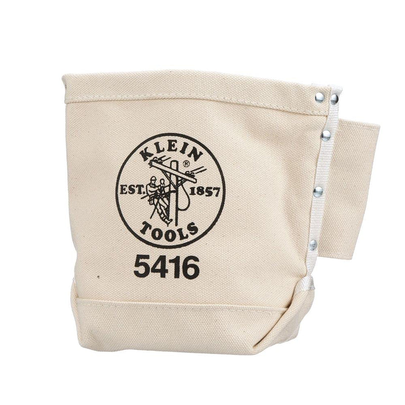Klein Tools 5416 Tool Pouch, Small Tool Bag for Bolt Storage with Bull Pin Loops and Belt Strap Connect, 5 x 10 x 9-Inch One Size (Pack of 2)