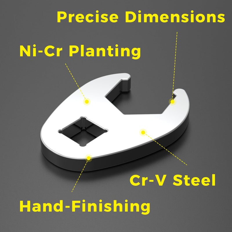 3/8" Drive Flare Nut Crowfoot Wrench Set, 10 Piece Cr-V Steel + Ni-Cr Plating 5 Point Grip Flare Nut Crow Foot Tool Set, Metric 10-19mm Crows Feet Wrench Set with Storage Pouch for Home Car Repair Flare Nut - Metric