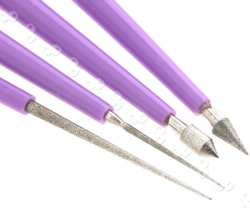 YINETTECH A set of 4 diamond tips pearl reamer beading hole reamer jewelry tools