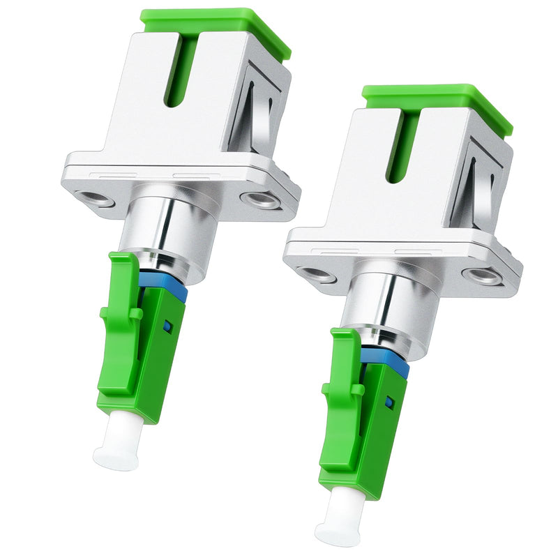 AXFEE 2pcs Fiber Optic Adapter, Hybrid Fiber Optic Adapter Plug | LC/APC male to SC/APC female single mode, fibre optic coupling, durable and fast, for network connections