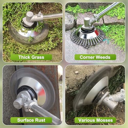 Weed Brush Cutter, Wild Herb Brush for Brush Cutter, 8 Inch Professional Weed Brush for Grass Trimmer, 25 mm Bore Steel Brush for Lawn Mower Brush, Removal of Weeds and Moss (8 Inches) 8 inches